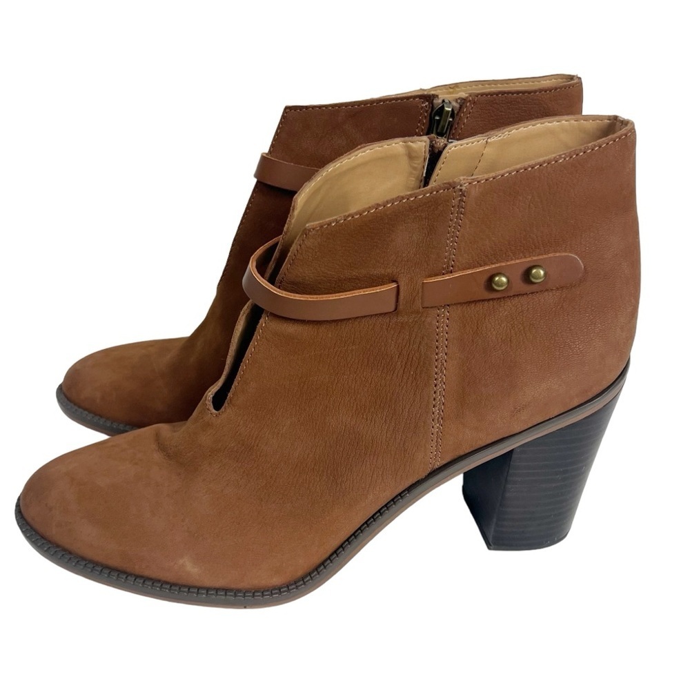 FRANCO SARTO Elvis Brushed Leather Ankle Boot with 3 1/2" Block Heel Size 12